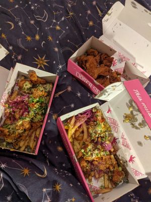 Chicken Parm teller trays at Döner Summer in Sheffield