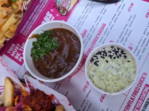 Henderson's gravy and pickle dip at Döner Summer in Sheffield