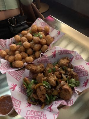 Salt and pepper chick’n and tater tots at Döner Summer in Sheffield