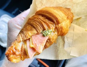 Ham, cheese and pesto croissant   at Maison des Lys Pâtisserie in Auckland