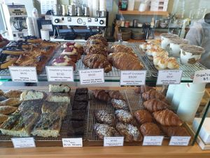 Display cabinet at Maison des Lys Pâtisserie in Auckland