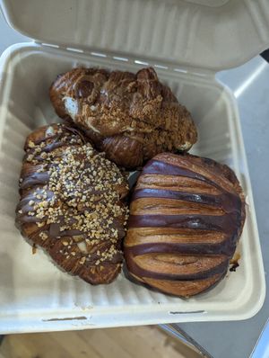 Croissants and peanut butter pain au chocoloat at Maison des Lys Pâtisserie in Auckland