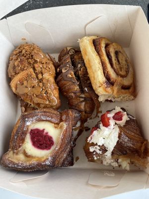 Croissants, danishes, and cinnamon roll.  at Maison des Lys Pâtisserie in Auckland