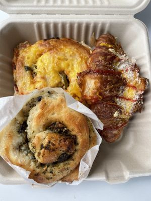 ‘Sausage’ croissant, savory brioche  at Maison des Lys Pâtisserie in Auckland