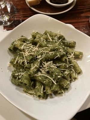 Vegan pesto rigatoni! at Bonelli's in Pensacola