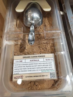 Organic carob powder at Scoop Wholefoods - Raffles City in Central Singapore