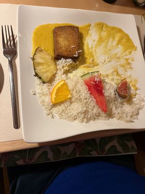 Curry tofu   at Hotel Silberhorn in Lauterbrunnen