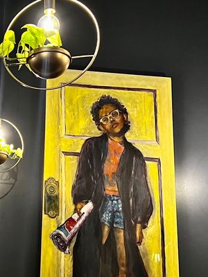 Jollity Dayton - cool artwork on the walls   at Jollity in Dayton