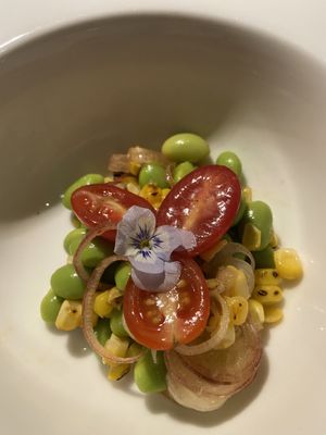 An edamame corn salad  at En Japanese Brasserie in New York City