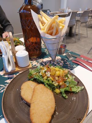 Schnitzel de soja at Lilja Guesthouse in Hofn