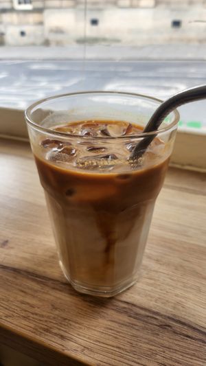Oat ice salted caramel late at Cortado Cafe in Bath