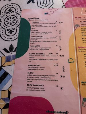 Menu  at La Papaya in Poznan