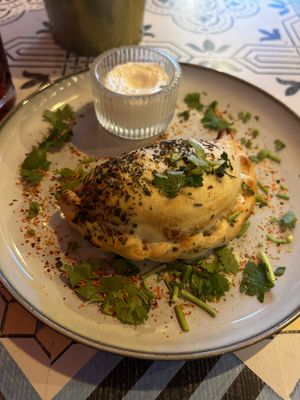 Empanada & Macha dip  at La Papaya in Poznan