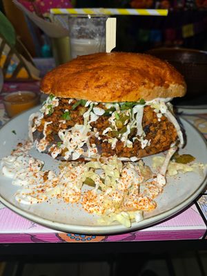 Chorizo torta. This thing is massive!! at La Papaya in Poznan