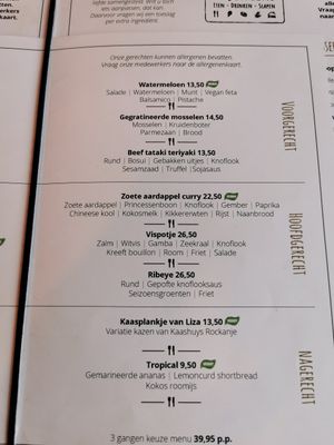 Three course menu at De Jongens in Rockanje