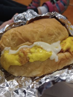 Just Egg and cheese sandwich on a hard roll. at Rooted and Rind in Delmar