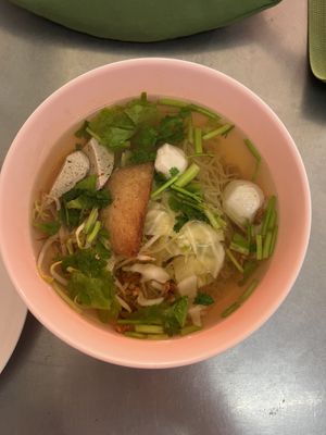Eggless noodle soupp  at Khrua J St. Louis in Bangkok