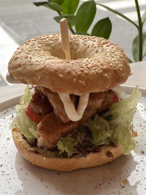 Tempeh bagel   at Shothouse in Ostrava