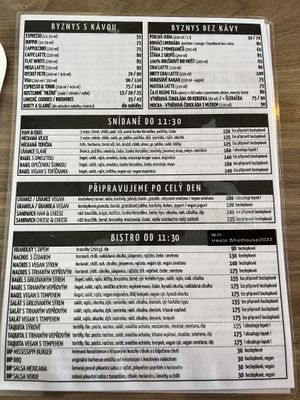 Menu   at Shothouse in Ostrava
