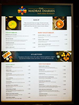 Menu outside of The Madras Diaries at The Madras Diaries in Amsterdam