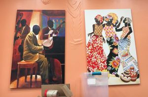 Wall art. at Voilà Afrique in New York City
