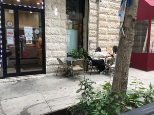 Outdoor seating (there is also one more outdoor table, plus a tiny table inside. at Voilà Afrique in New York City