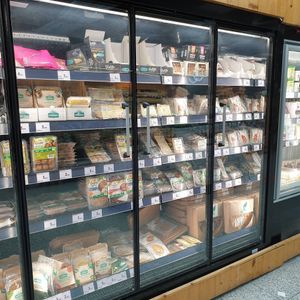 Big selection of vegan meats, burgers, etc at El Corte Ingles Supermarket in Gran Canaria