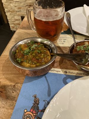Potato and pea curry at Indian Jewel in Prague