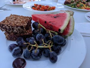 Dinner fruit and bread at Amadria Park Jure in Sibenik