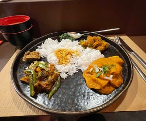 The vegan thali.   at Thamel in Porto