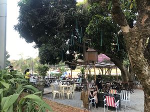 Outside seating at Primo Pobre in Brasilia