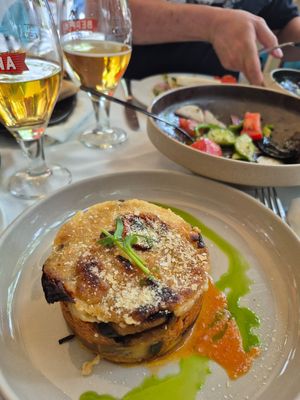 Vegan moussaka. Really good! at Greek Stories in Athens