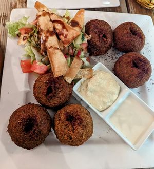 Falafel platter at Zezafoun Syrian Cuisine in Toronto