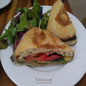 vegan grilled vegetable panini sandwich at Rosti Tuscan Kitchen in Santa Monica
