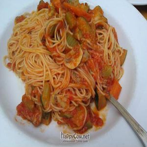 capellini primavera pasta at Rosti Tuscan Kitchen in Santa Monica
