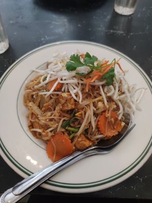 Vegetarian pad thai at King of Thai Noodle House in San Francisco