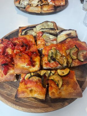 Vegan trio of pizzas  at La Fucina in Amsterdam