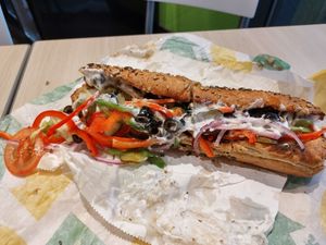 A little too full to close, but still delicious at Subway in Asten