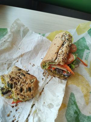 Vegan supreme on seeded bread at Subway in Asten