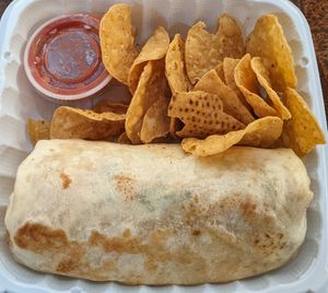 Baja Burrito to go #Veganuary at Loving Hut - Mira Mesa in San Diego