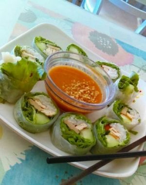spring rolls at Loving Hut - Mira Mesa in San Diego