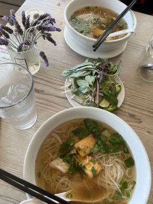pho (split into 2 bowls)  at Loving Hut - Mira Mesa in San Diego