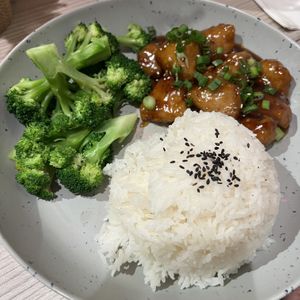 orange chicken  at Loving Hut - Mira Mesa in San Diego