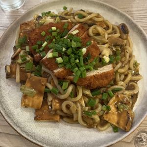 curry udon noodles  at Loving Hut - Mira Mesa in San Diego