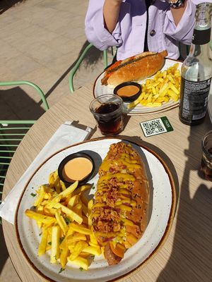 Hot dogs, €7.50 and €10 each at Bone Free  in Costa Da Caparica