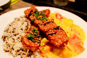 coconut curry with tempeh at Coox and Candy in Stuttgart