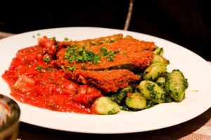 crispy herb tofu with gnocchi and ratatouille at Coox and Candy in Stuttgart