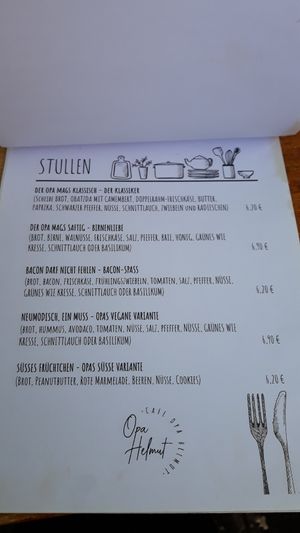 Speisekarte - Stullen at Opa Helmut in Nuremberg