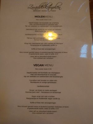 Vegan and non-vegan menu in September 2021 at Zwadderkotmolen in Oudenaarde