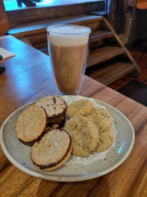 Koffie verkeerd met soja at Zwadderkotmolen in Oudenaarde